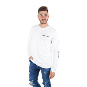 Calvin Klein pánské bílé tričko s dlouhým rukávem - L (112)
